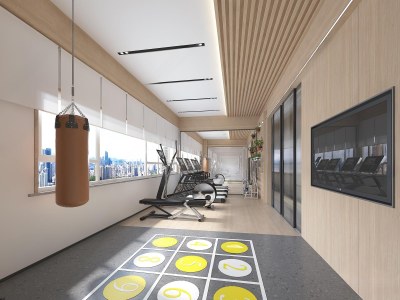 现代健身房3D模型下载
